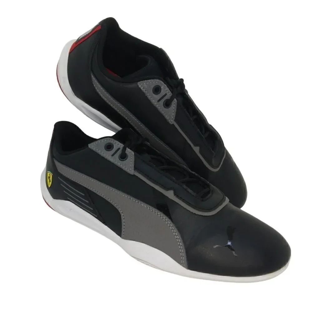 Puma Ferrari R-Cat Machina Mens Pre-owned Black & Gray Leather Sneakers - sz. 7
